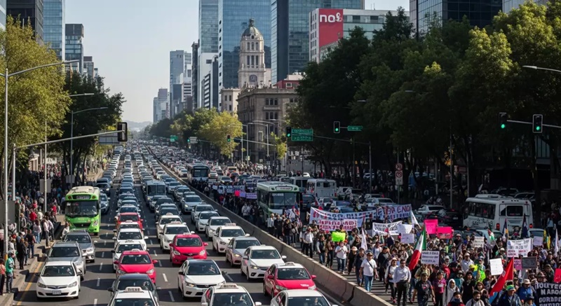 Caos vial en CDMX por marchas y tráfico previo a Navidad