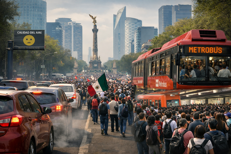 Movilidad complicada en CDMX: tráfico, marchas y alta afluencia en el transporte