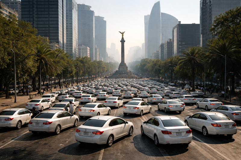 Movilidad CDMX colapsa 30%: Marcha de plataformas y flujo vehicular lunes